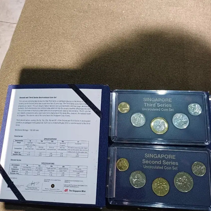 [BUNJANG] Singapore 2nd &amp; 3rd Series Uncirculated Coin Set / 싱가포르 2차, 3차 미사용 주화 세트