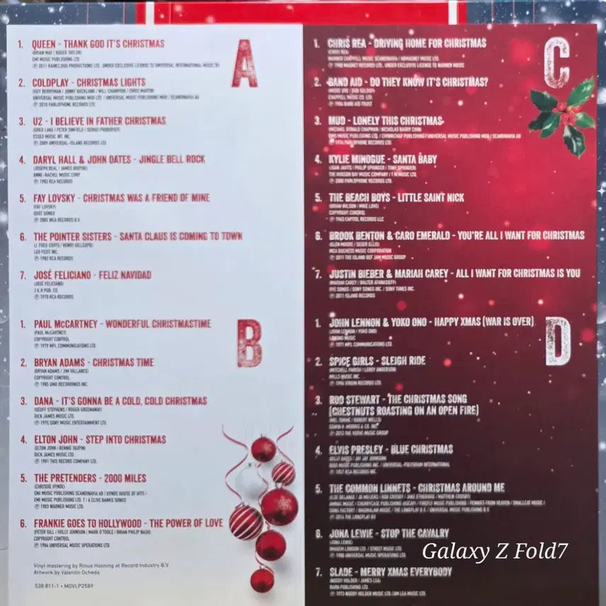 [BUNJANG] The Greatest Christmas Songs 2LP Numbered Limited Edition Vinyl / BA-541. 2LP. 넘버링. 더 그레이티스트 크리스마스 송 LP.