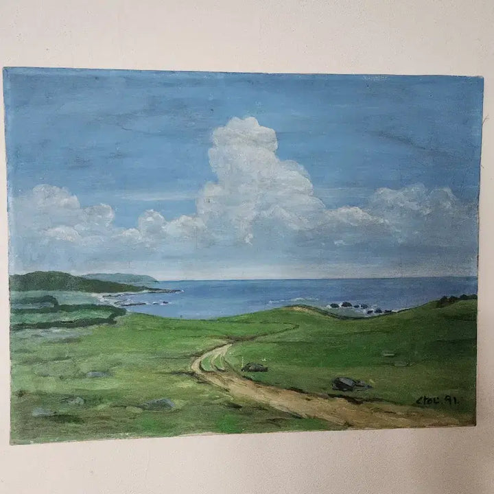 [BUNJANG] 1991 "Pastoral Landscape" Oil Painting (Size 15P) / [빈티지 무드] 1991년의 시간을 품은 서정적인 풍경 유화 (15호P)