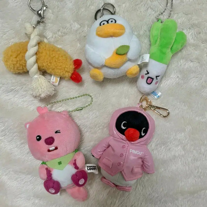 [BUNJANG] Bundle Set Keyring Plush Toys (Pingoo, Janmang Luffy, Aekmakyi, Odungi) / [일괄가격]키링인형(핑구,잔망루피,액막이,오둥이)
