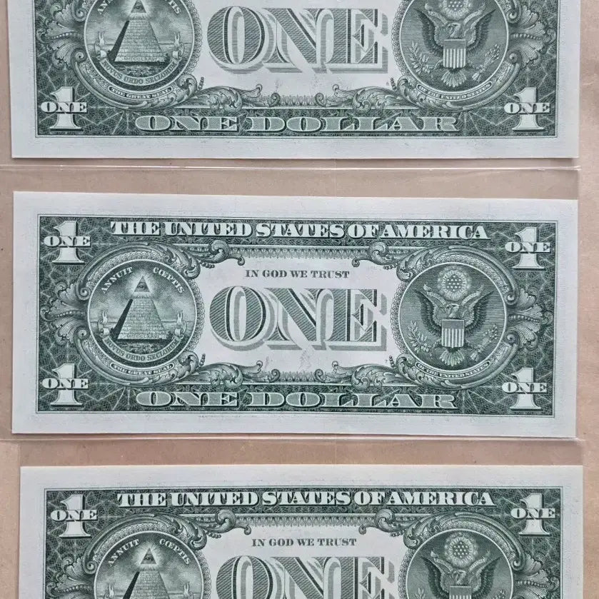 [BUNJANG] United States 2021 Star Note $1 Bills (Uncirculated) - Set of 3 / 미국 2021년  1달러 미사용 스타노트 지폐 3장
