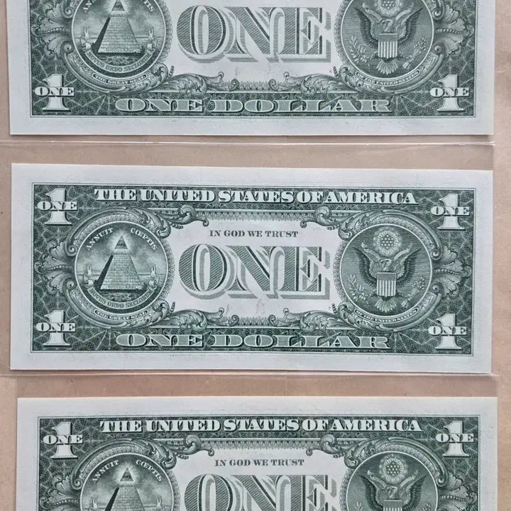 [BUNJANG] United States 2021 Star Note $1 Bills (Uncirculated) - Set of 3 / 미국 2021년  1달러 미사용 스타노트 지폐 3장