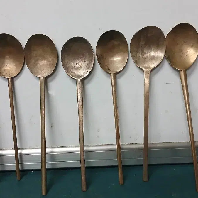 [BUNJANG] Antique Bangjja Yugi Spoon Set (10 Pieces) / 옛날방짜수저10점일괄
