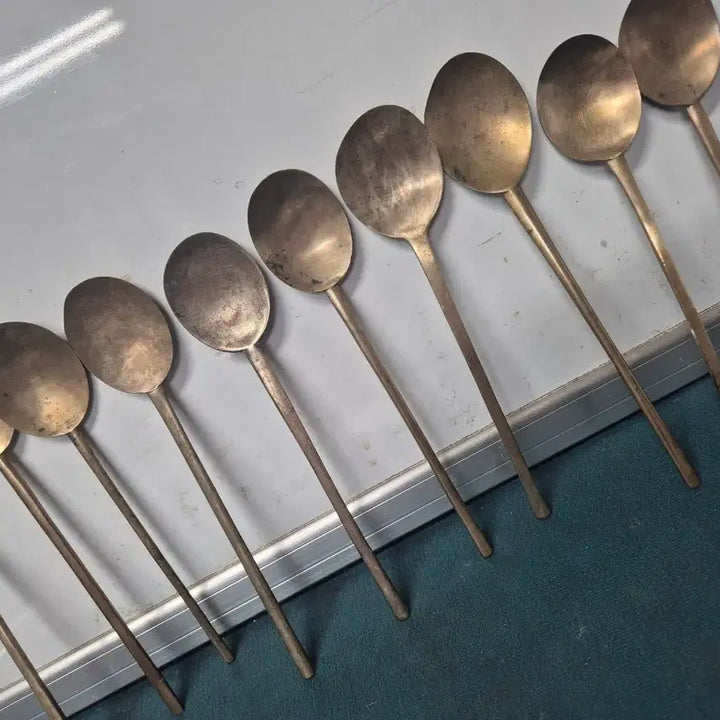 [BUNJANG] Joseon Dynasty Bangjja Bronze 10-Piece Cutlery Set / 조선방짜10점일괄(놋수저)