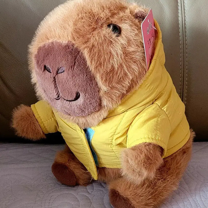 [BUNJANG] Capybara 25cm Plush Toy with Retro Cassette Recorder Keychain and Flower Bouquet Keychain Set / 카피바라25cm인형+레트로 녹음기 키링+꽃다발 키링(새상품)