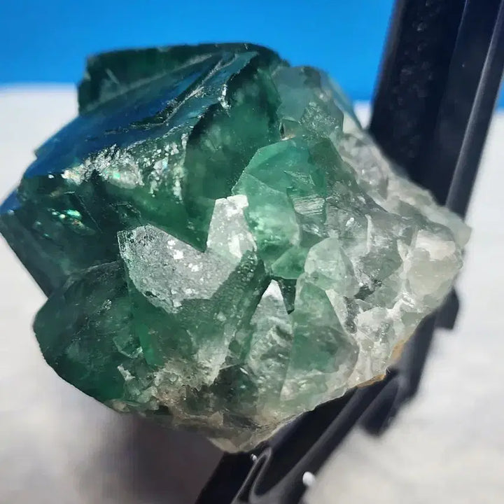 [BUNJANG] Green Fluorite Cube Raw Stone with Stand / 천연 수정 큐브형 그린 플루오라이트 원석+받침대