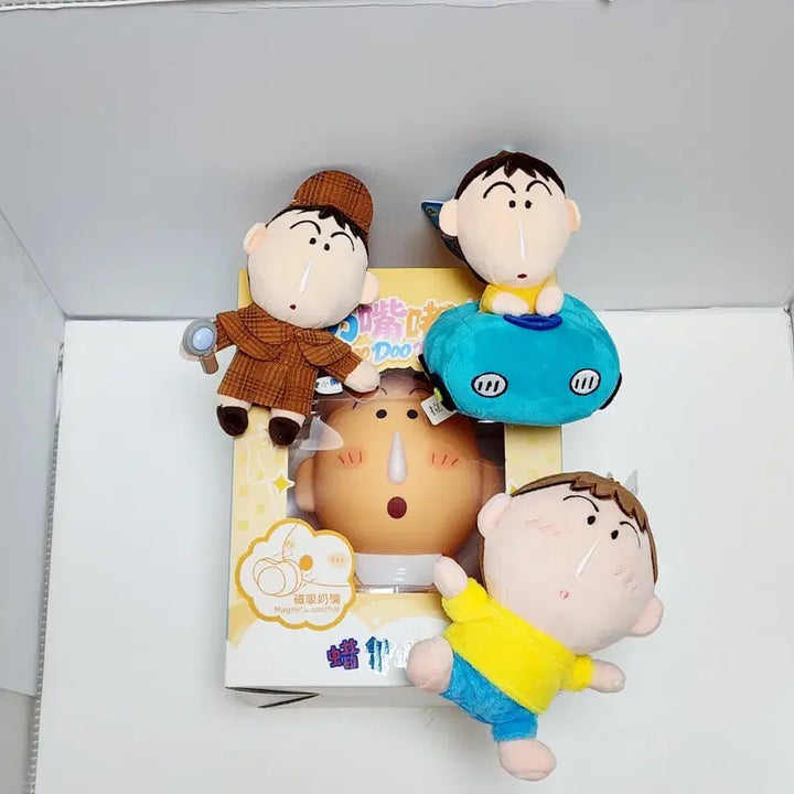 [BUNJANG] Shin-chan Megu Set of 4 Goods / 새상품)맹구 굿즈 4종 세트_아기맹구 저금통,탐정,자동차 인형 키링_짱구
