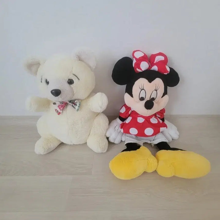 [BUNJANG] Bear Plush &amp; Minnie Mouse Plush Set / 곰돌이 인형 미니마우스 인형 세트