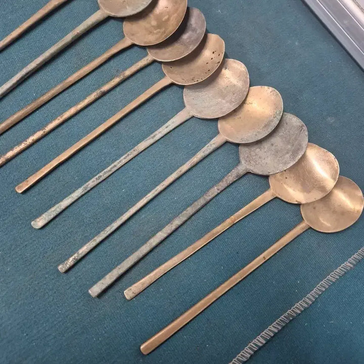 [BUNJANG] Vintage Brass Spoon Set (10 pieces) / 옛날놋수저10점