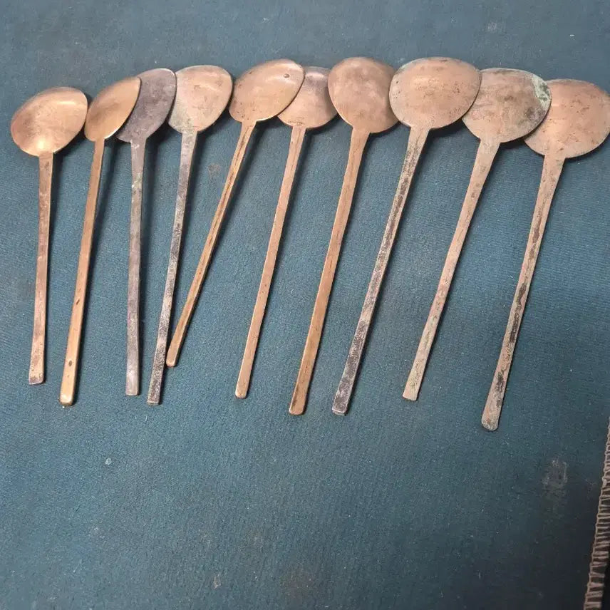 [BUNJANG] Vintage Brass Spoon Set (10 pieces) / 옛날놋수저10점