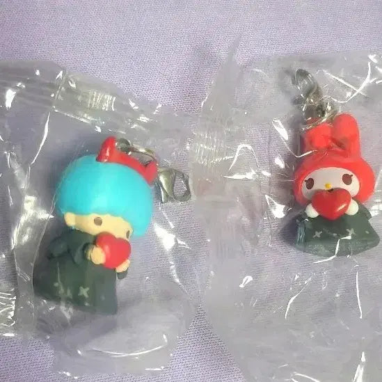 [BUNJANG] Sanrio Little Devil Heart Devil Mascot Keyring My Melody &amp; Kiki (Set) / 산리오 소악마 하트 악마 키링 가챠 마이멜로디/리틀트윈스타 키키