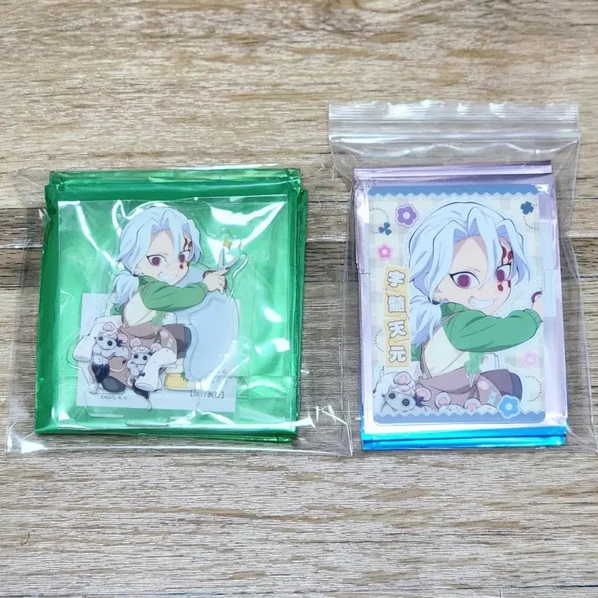 [BUNJANG] Demon Slayer Tengen Uzui Handmade Club Acrylic Standee &amp; Patchwork Style Cheki Figure Set / 귀멸의 칼날 우즈이 핸드메이드 클럽 아크릴+패치워크풍 체키 피규어