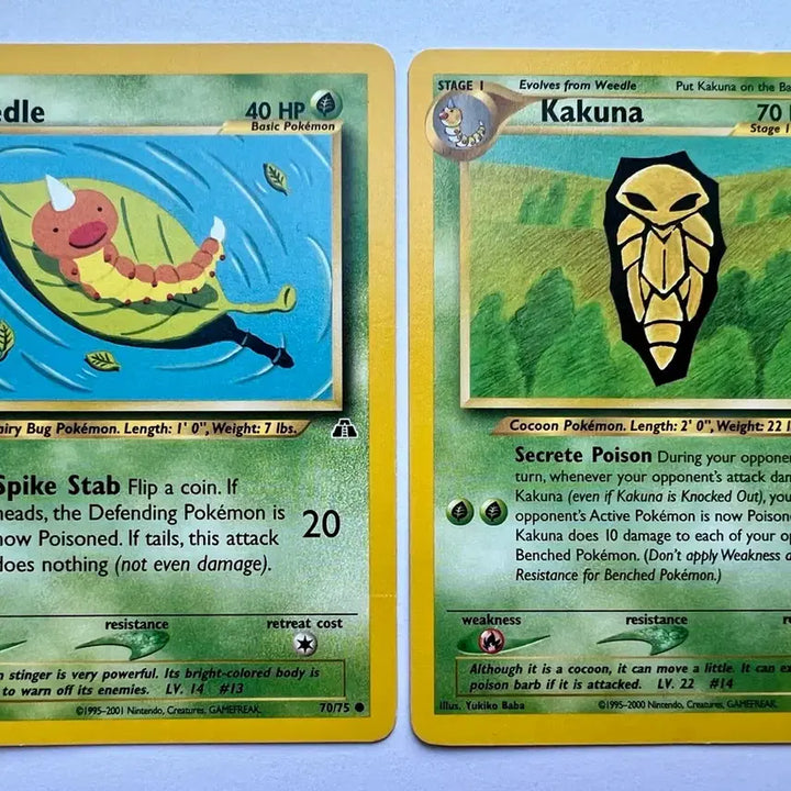 [BUNJANG] Pokemon 2000-1 Early Kakuna Beedrill Card - North American English Edition / 희소 포켓몬 포켓몬스터 2000-1 초기 딱충이 뿔충이 카드 북미 영문판
