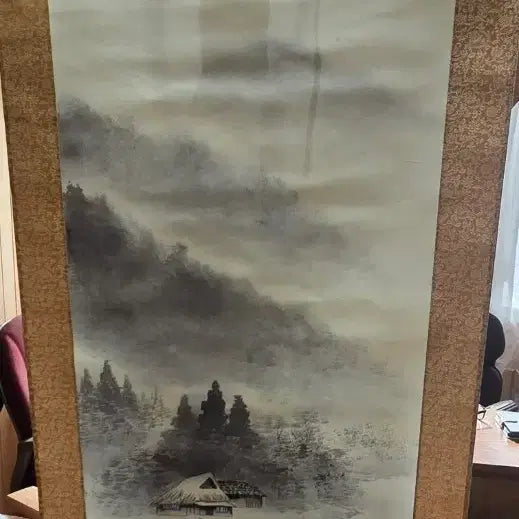 [BUNJANG] Chunsan Master Traditional Oriental Ink Landscape Scroll Painting / 춘산선생 전통적 동양 수묵 산수화 족자