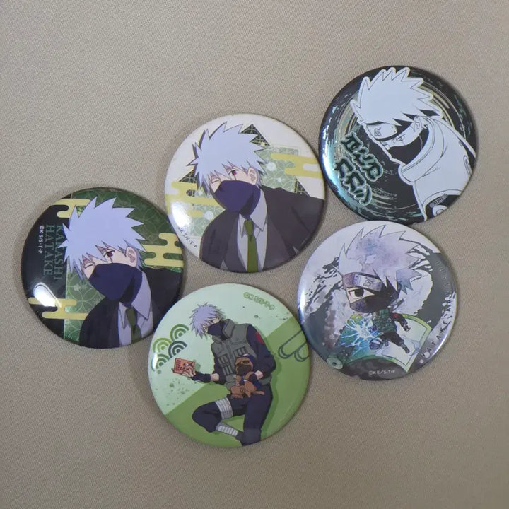 [BUNJANG] Naruto Kakashi 5-Piece Can Badge Set / 카카시 캔뱃지 5종 일괄