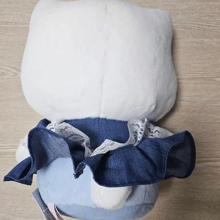 [BUNJANG] Hello Kitty Denim Skirt Dress Medium Plush Doll / 헬로키티 데님 청치마 원피스 중형 인형