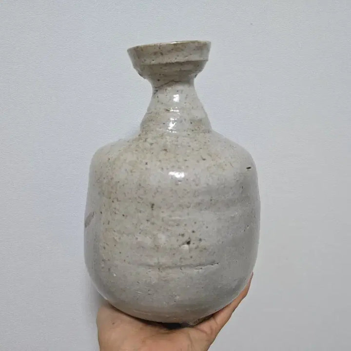 [BUNJANG] Joseon Dynasty Late Period White Porcelain Wide-Mouth Vase / 진품 조선후기 백자 광구병 골동품