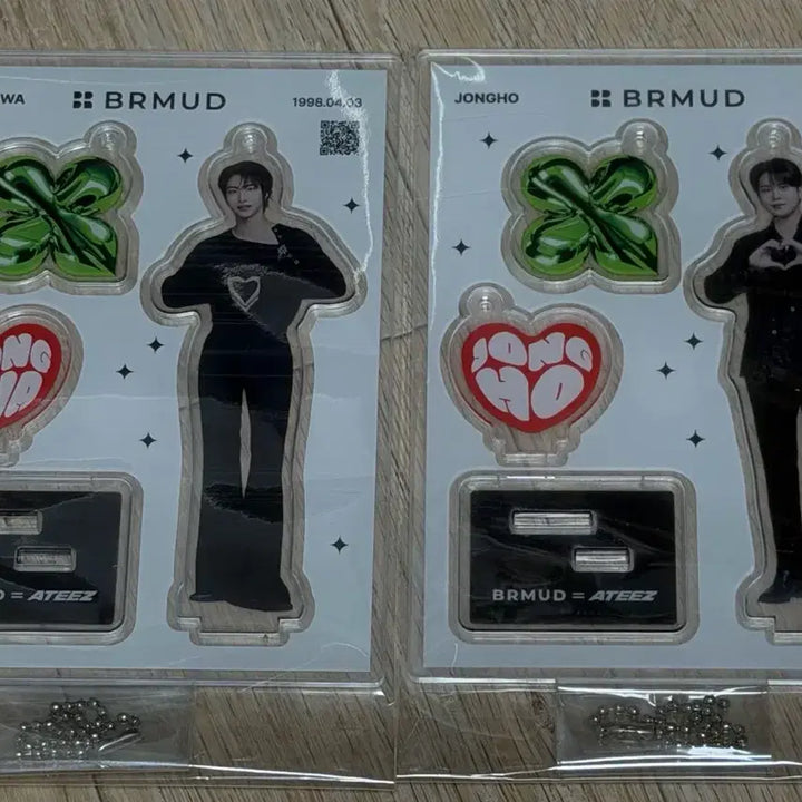 [BUNJANG] ATEEZ Seonghwa &amp; Jongho BRMUD Acrylic Stand &amp; Keychain Bundle Set / BRMUD ATEEZ 성화 종호 아크릴 스탠드 키링