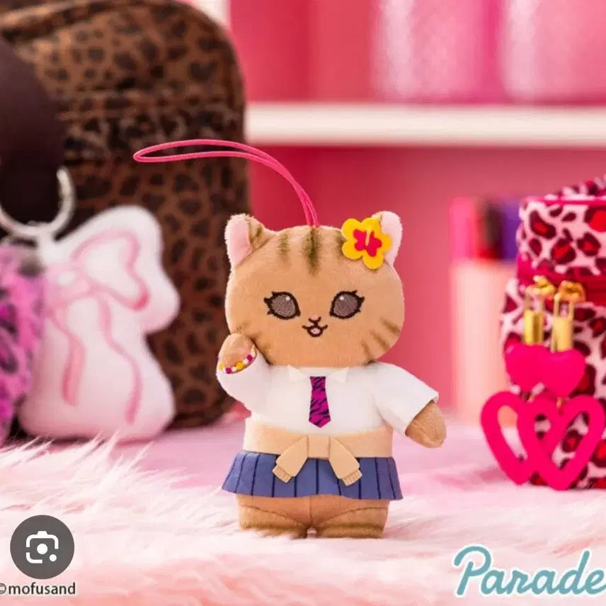 [BUNJANG] Mofusand GyoKku School Cat Tanning Keyring / [새상품]모프샌드 모후샌드 갸루 교복 스쿨 고양이 태닝 키링