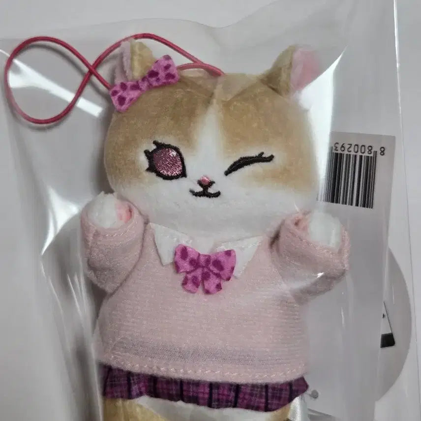 [BUNJANG] Mofusand Cat "School Uniform" Pink Cheese Kitty Charm / [새상품]모프샌드 모후샌드 갸루 교복 스쿨 고양이 핑크 치즈 냥이 키링