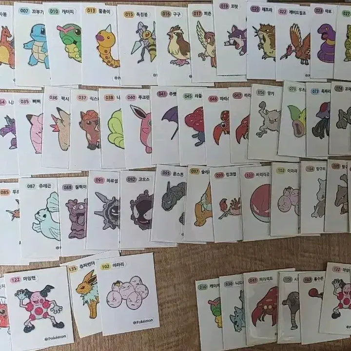 [BUNJANG] First Generation Pokemon Stickers Bundle Set / 1세대 포켓몬 띠부씰 61종+중복8종 일괄시5.2
