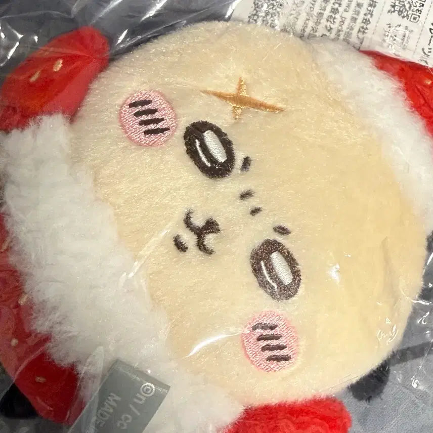 [BUNJANG] Chiikawa Rakko Mascot Strawberry Pop-up Limited Edition Plush Keychain / 치이카와포켓 랏코 마스코트 딸기 팝업 한정 인형 키링