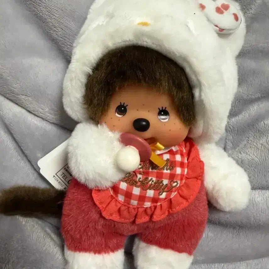 [BUNJANG] Monchhichi Sanrio Hello Kitty Collaboration Doll Gingham Check / 몬치치 산리오 헬로키티 콜라보 인형 깅엄 체크