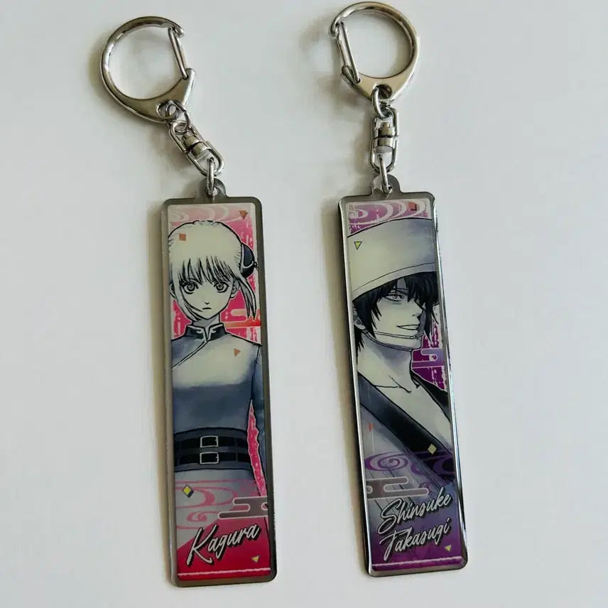 [BUNJANG] Gintama 20th Anniversary Gintama Exhibition Original Drawing Metal Keychain / 은혼 카구라 타카스기 신스케 20주년 은혼전 원화 메탈 키링 키홀더