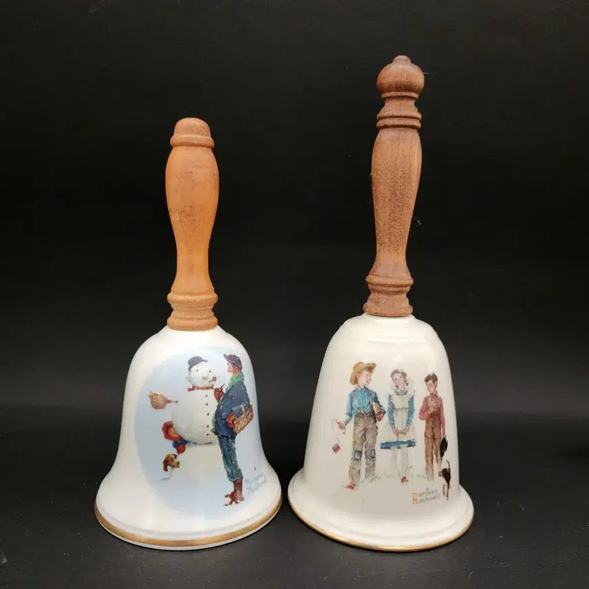 [BUNJANG] Norman Rockwell Porcelain Hand Bell Decorative Ornaments / 개별가/미국 Norman Rockwell 노먼록웰 도자기 핸드벨 종/장식품