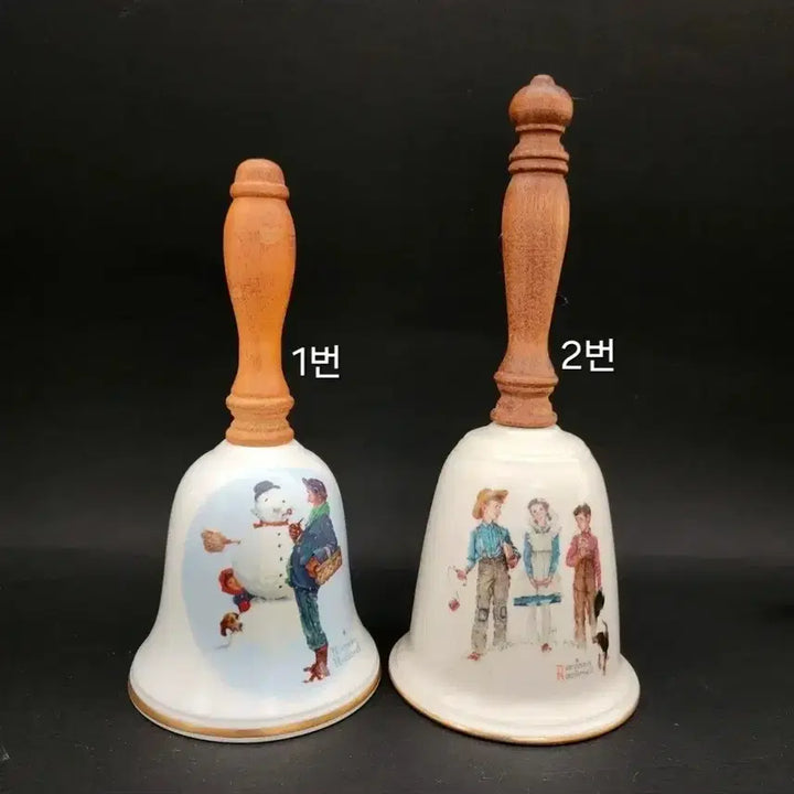 [BUNJANG] Norman Rockwell Porcelain Hand Bell Decorative Ornaments / 개별가/미국 Norman Rockwell 노먼록웰 도자기 핸드벨 종/장식품