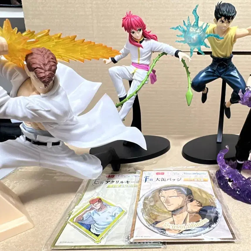[BUNJANG] Yu Yu Hakusho 4 Types Figures &amp; 2 Types Goods Bundle Set / 유유백서 피규어 4종 굿즈 일괄