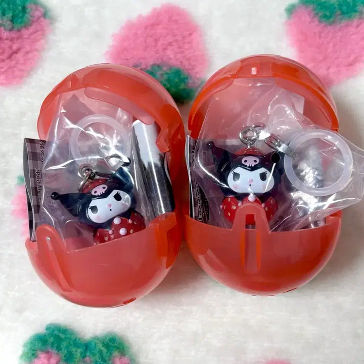 [BUNJANG] Sanrio Strawberry Charm Gacha Keyring Kuromi / 산리오 딸기 메지루시 가챠 키링 쿠로미 양도