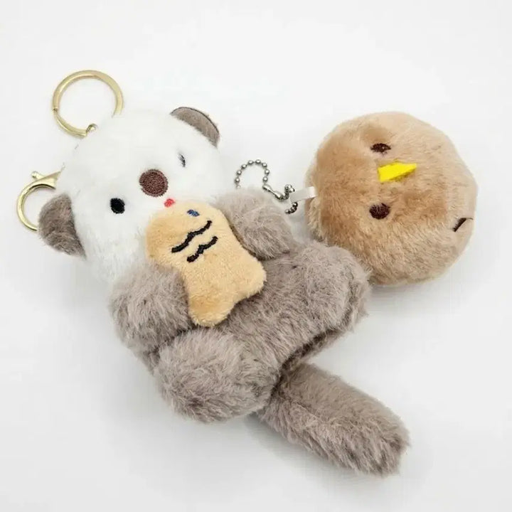 [BUNJANG] Kiwi Bird &amp; Sea Otter Plush Keychains (Bundle Set) / 키위새, 해달 인형 키링(일괄)