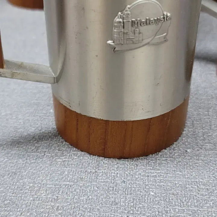 [BUNJANG] Selangor Pewter Teak Wood Cups Set of 5 / 셀랭고르 주석티크목 컵 5점 일괄