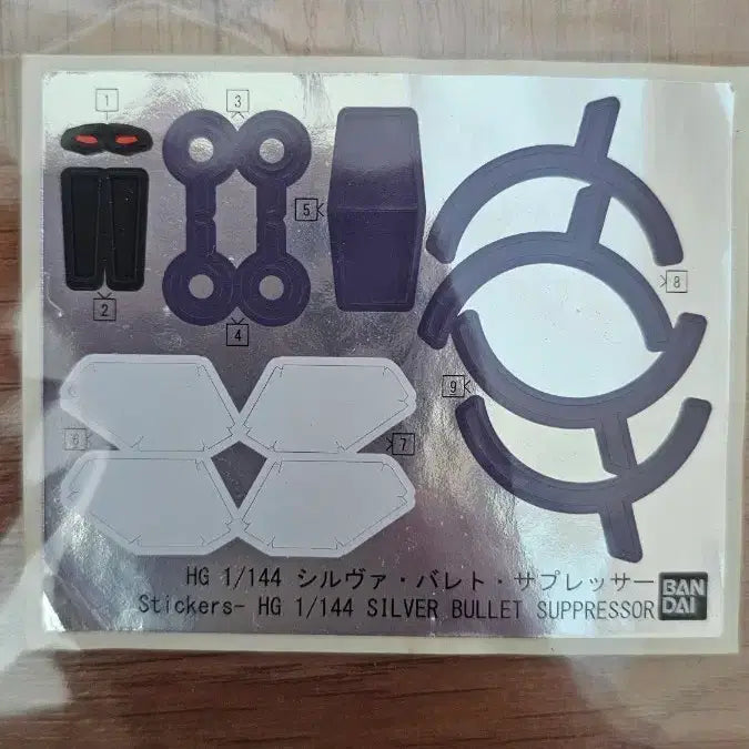 [BUNJANG] HG 1/144 Scale Suppressor Foil Sticker / hg 실버블릿 서프레서 호일 스티커