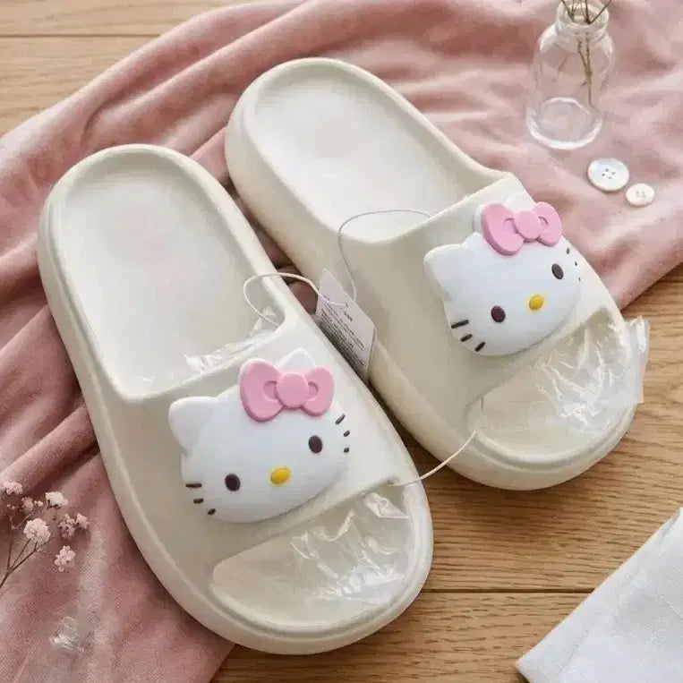 [BUNJANG] Hello Kitty Platform Slippers White / 헬로키티 통굽 슬리퍼 240 화이트 새상품