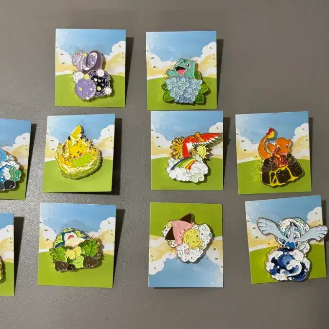 [BUNJANG] Pokemon Isaac Metal Badge 10 Types Full Set / 포켓몬 이삭 메탈 벳지 10종 풀세트 팝니다