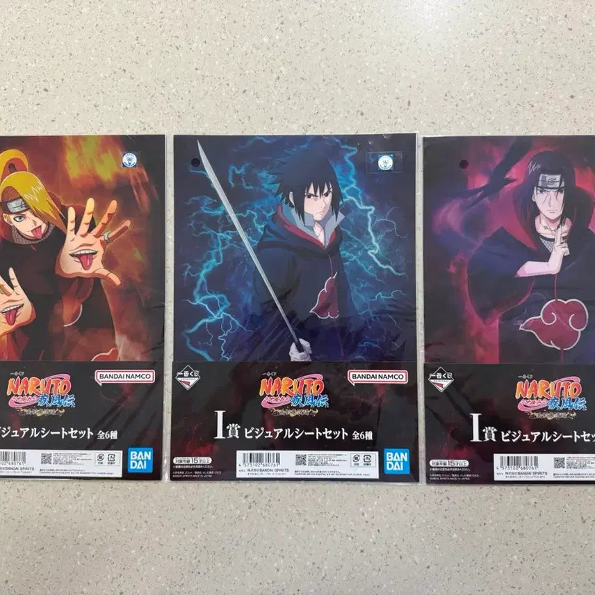 [BUNJANG] Naruto Ichiban Kuji Kazekage Prize I Visual Sheet - Deidara &amp; Itachi Bundle Set / (일괄) 나루토 제일복권 쿠지 카제카게 I상 비주얼 시트 데이다라 이타치