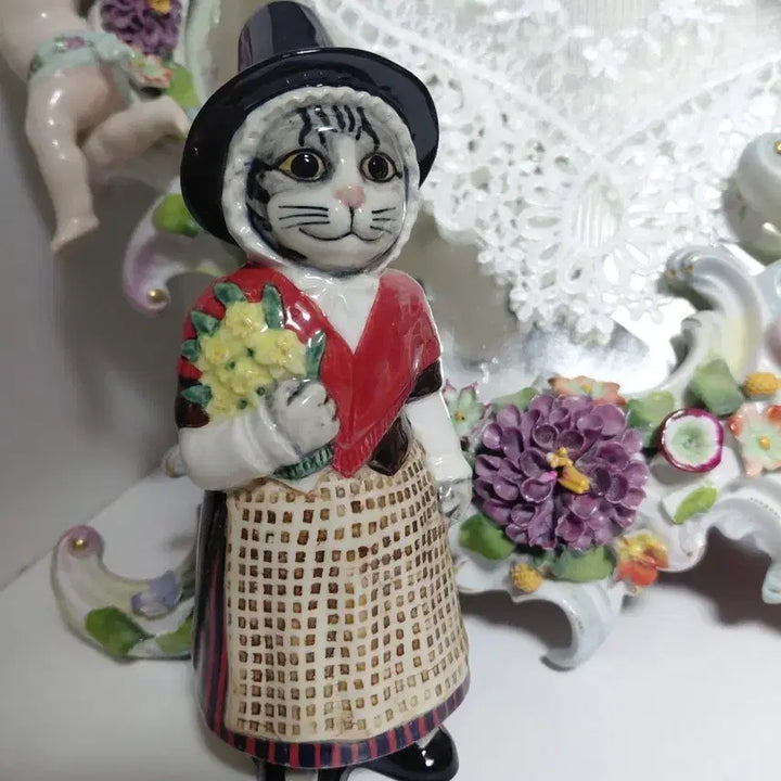 [BUNJANG] Vintage Quail Ceramics Cat Figurine / Vintage) 퀘일세라믹 사의 도자기 고양이 피겨린