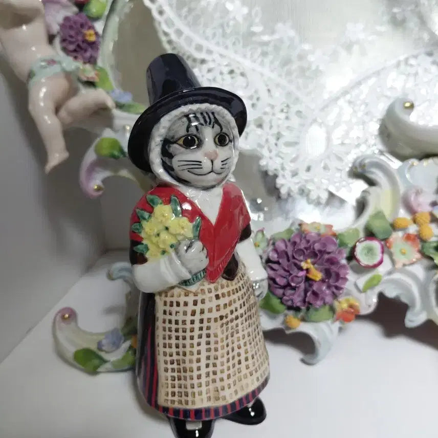 [BUNJANG] Vintage Quail Ceramics Cat Figurine / Vintage) 퀘일세라믹 사의 도자기 고양이 피겨린