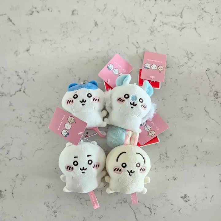 [BUNJANG] Cheekawa Hachiware Usagi Momonga Bean Eye Mini Doll Keychain Set (4 Types) / 먼작귀 콩눈 치이카와 하치와레 우사기 모몽가  미니 인형 키링 4종 세트