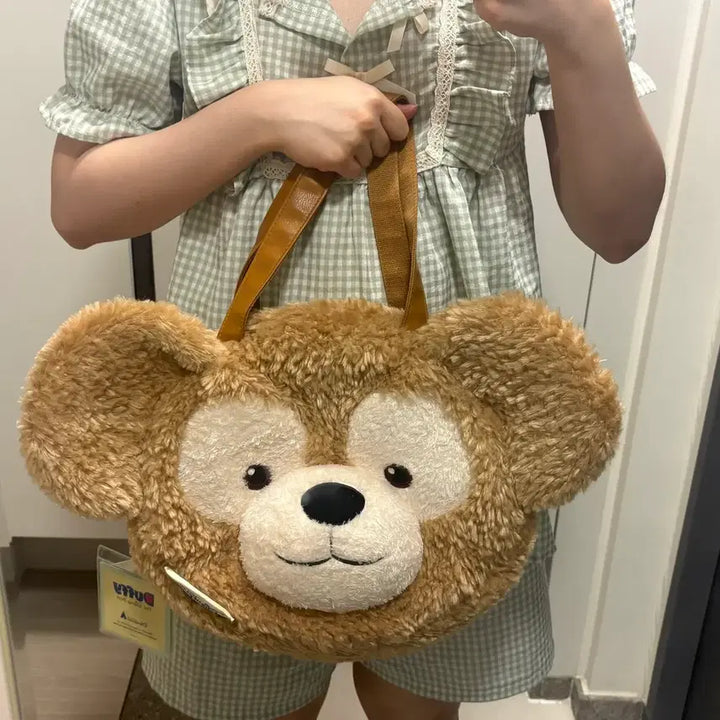 [BUNJANG] Hong Kong Disneyland Duffy Bear Big Face Shoulder Tote Bag / 홍콩 디즈니랜드 더피 인형 빅페이스 숄더백 가방 토트백