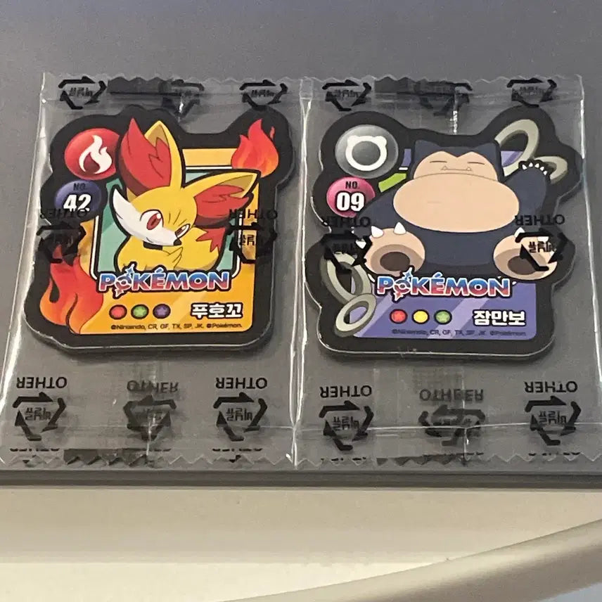 [BUNJANG] Pokemon Choco Chip Magnet Snorlax &amp; Fennekin Bundle Set / 포켓몬 마그넷 세븐일레븐 초코칩 마그넷 잠만보 푸호꼬 일괄