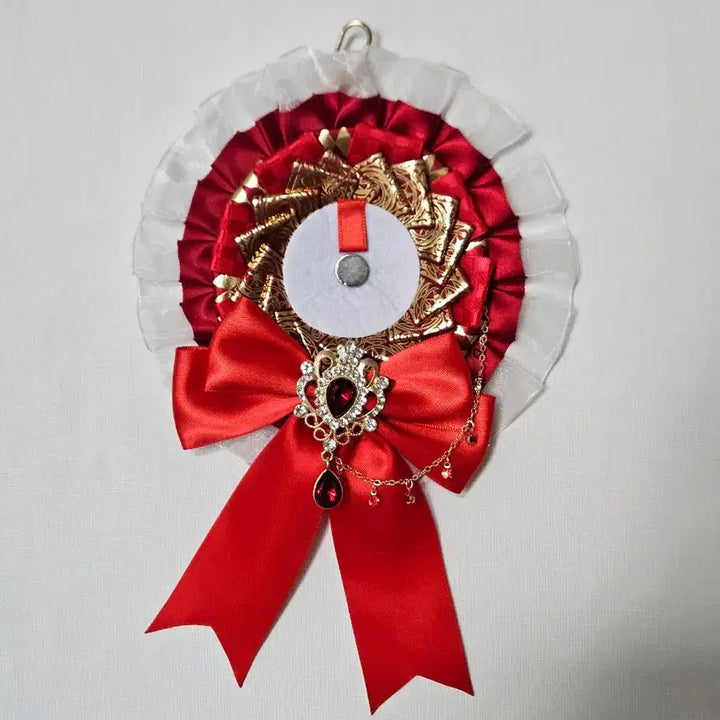 [BUNJANG] Handmade Ita Bag Keyring Rosette Ribbon - Red / (추가금X) 수제 주문제작 이타백 리본 로제트 키링 ㅡ 레드