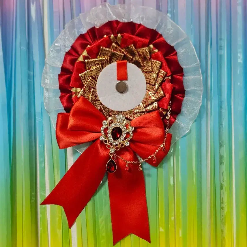 [BUNJANG] Handmade Custom Ita Bag Brooch - Red Rosette / (추가금X) 수제 주문제작 이타백 리본 로제트 브로치 ㅡ 레드