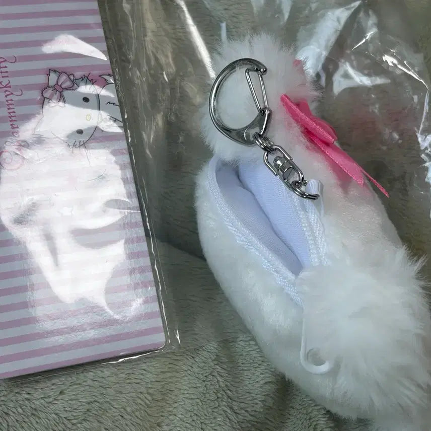 [BUNJANG] Sanrio Hello Kitty Charming Kitty Face Fur Pouch Keyring / 택0,새상품) 헬로키티 챠밍키티 퍼 파우치 키링