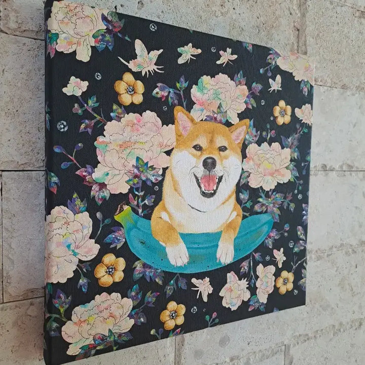 [BUNJANG] Blue Banana Shiba Inu Acrylic Frame Art / 블루바나나와 시바견 아크릴 그림액자입니다