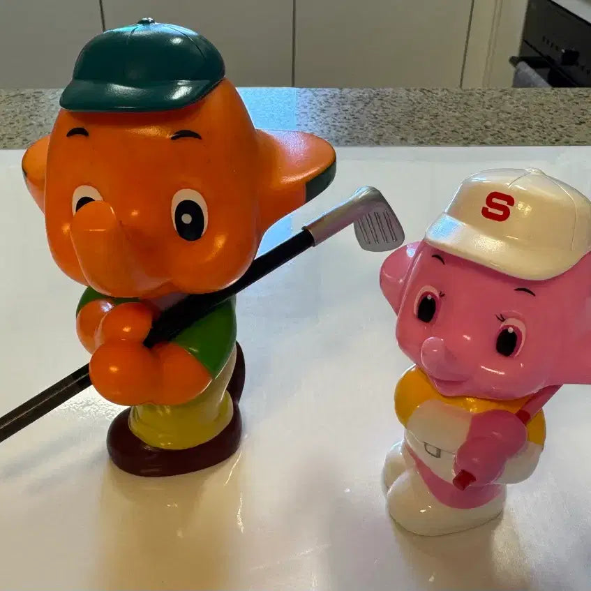 [BUNJANG] Sato-chan &amp; Sato-ko-chan Golf Piggy Bank Set / 초레어) 사토짱 사토코짱 골프 저금통 세트