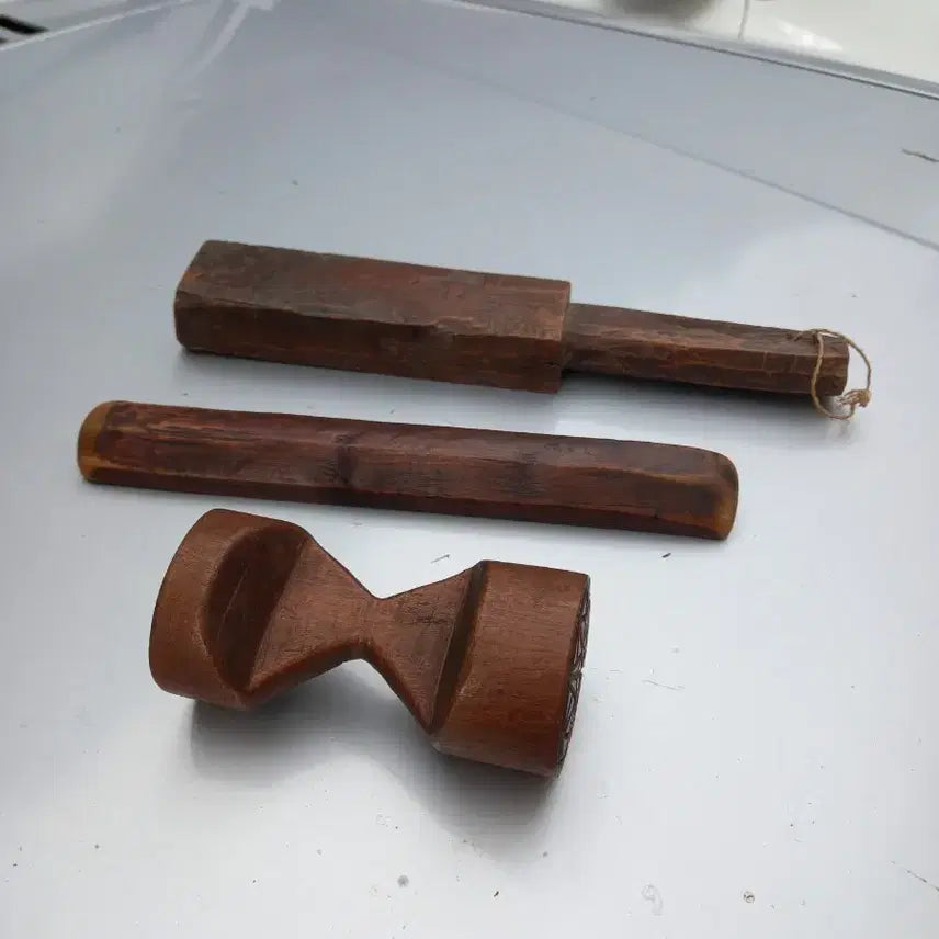 [BUNJANG] Antique Rice Cake Mold Set (3 pieces) / 옛날 떡살 다식판 3개 골동품
