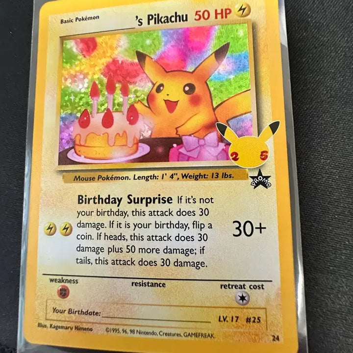 [BUNJANG] Pokemon Birthday Pikachu Promo Card (North America) / 북미 포켓몬 카드 생일 피카츄 프로모
